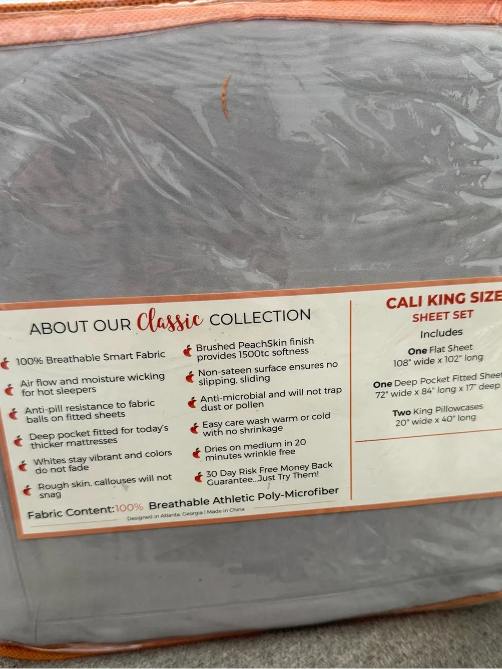 PeachSkinSheets 1500 TC Sheet California King New Cooling Bed Sheets 4 Piece